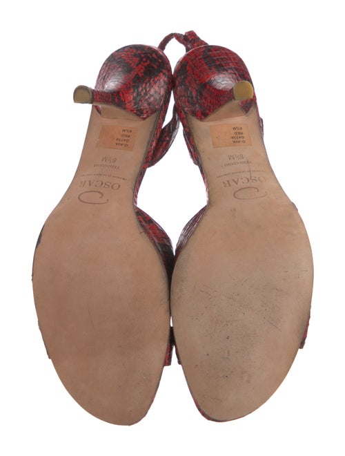 Oscar de la Renta Snakeskin Animal Print Slingback Sandals