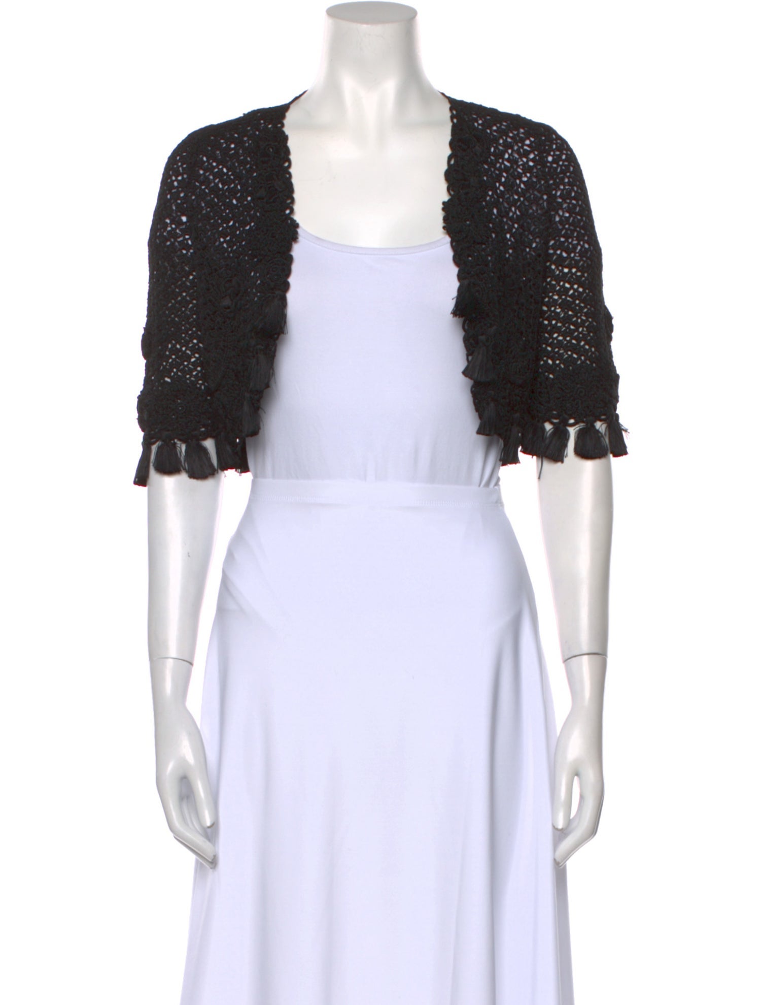 Oscar de la Renta Silk Open Front Sweater