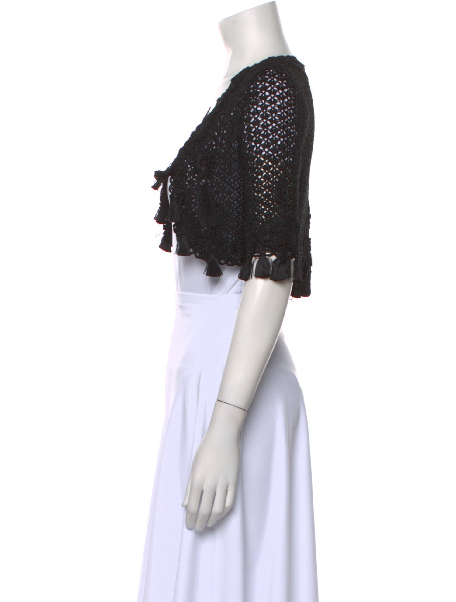 Oscar de la Renta Silk Open Front Sweater