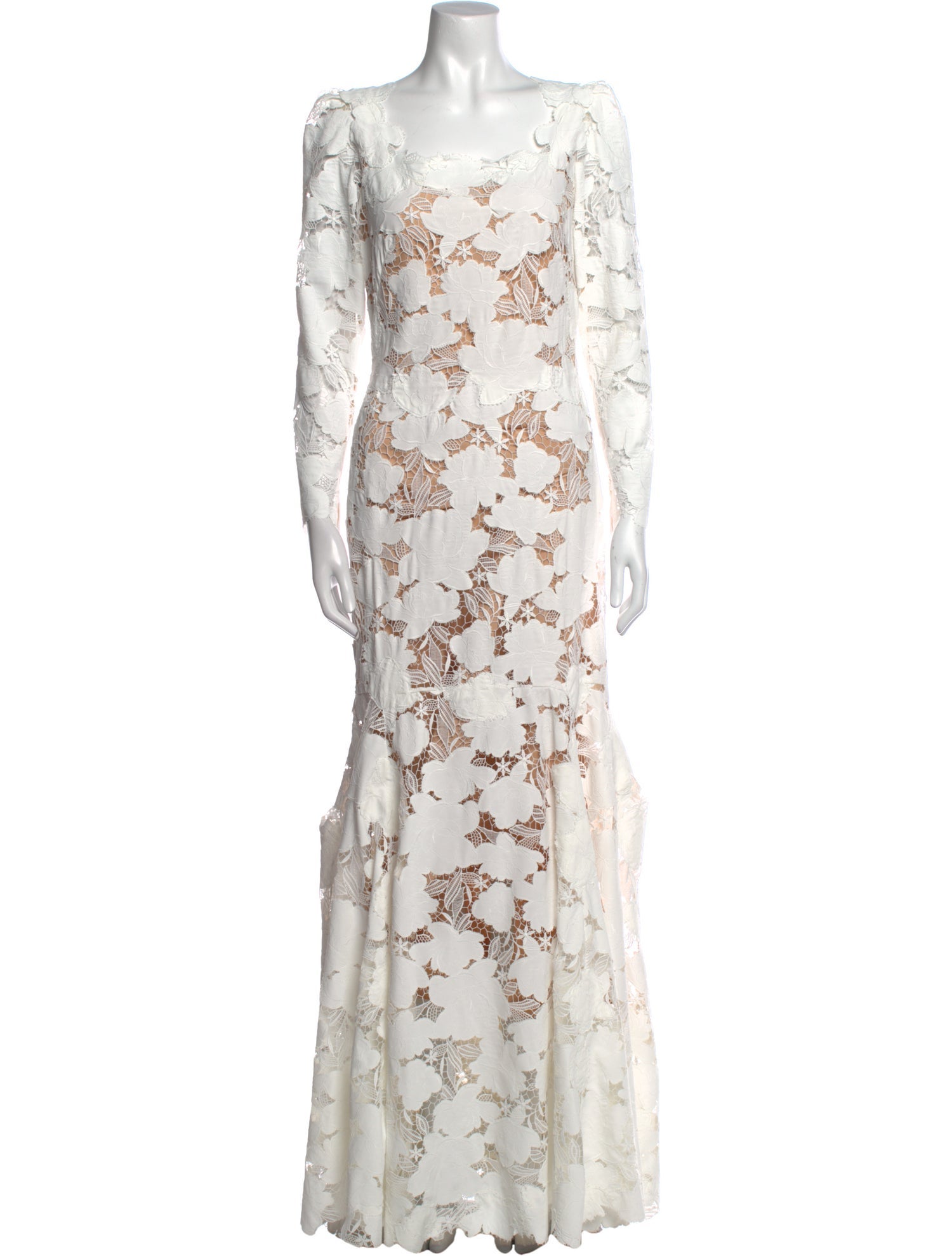 Oscar de la Renta Floral Print Long Dress