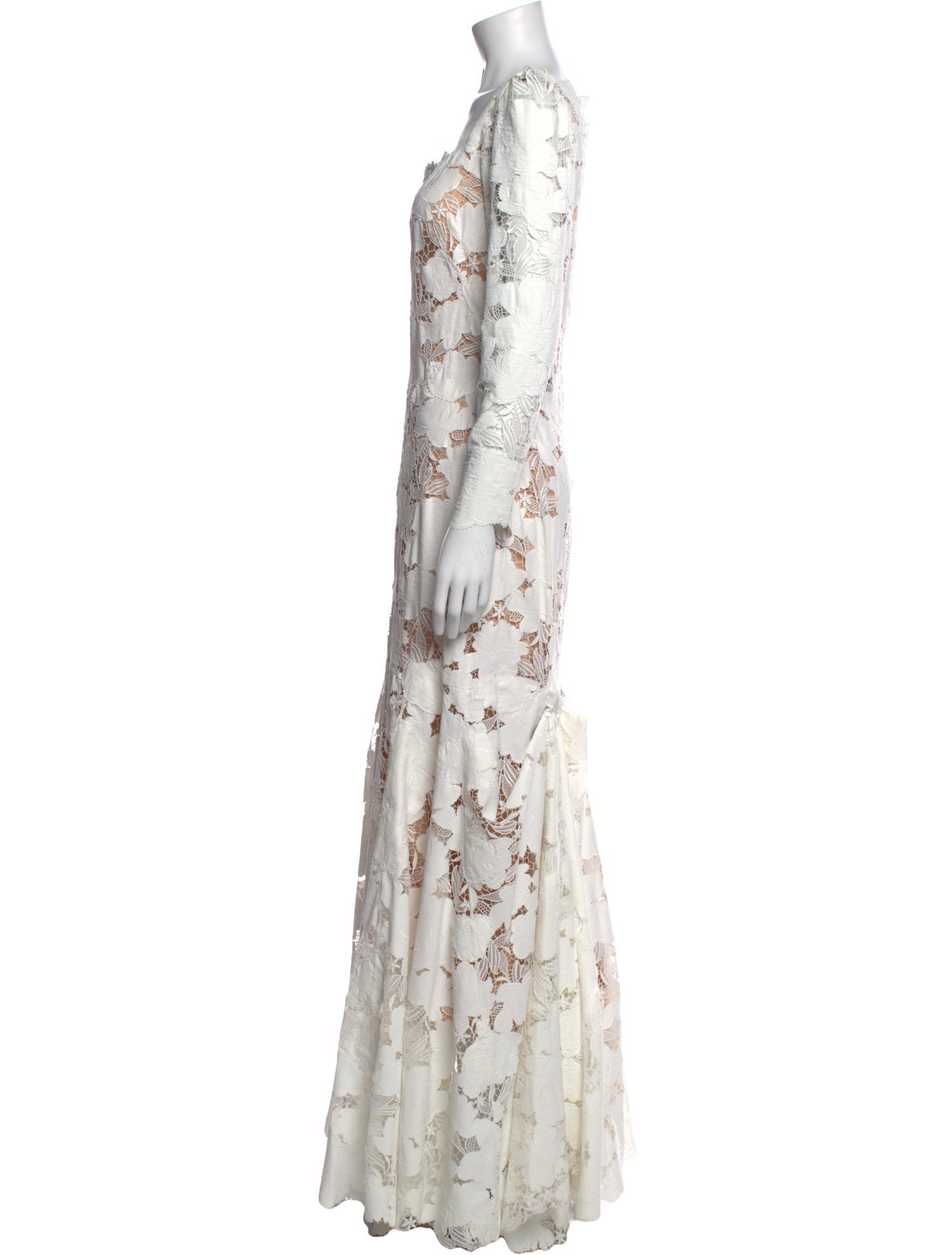 Oscar de la Renta Floral Print Long Dress