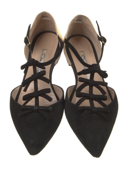 Oscar de la Renta Suede Colorblock Pattern Mary Jane Flats