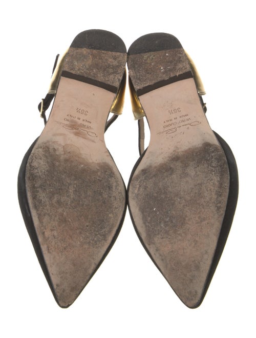 Oscar de la Renta Suede Colorblock Pattern Mary Jane Flats