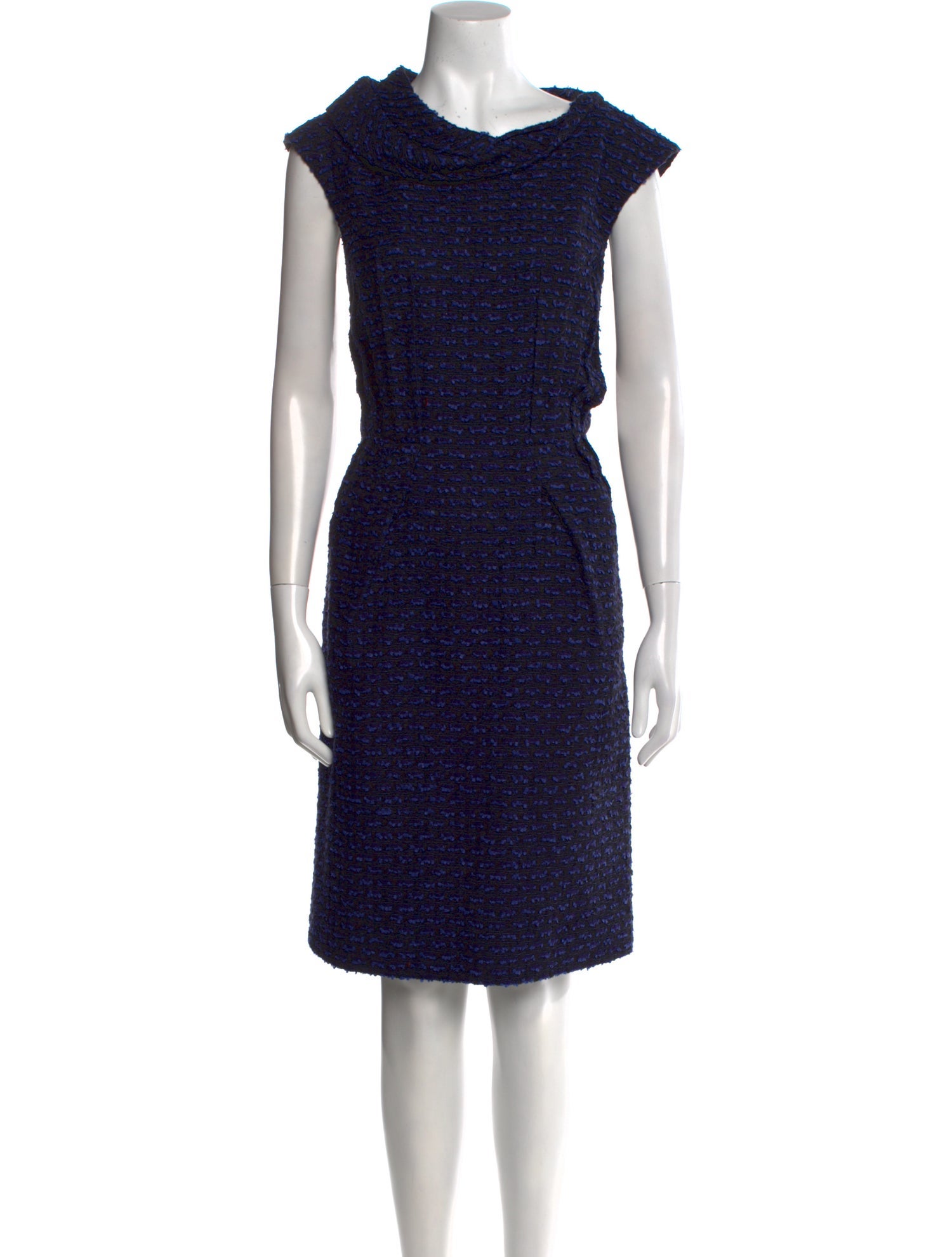 Oscar de la Renta Cowl Neck Knee-Length Dress