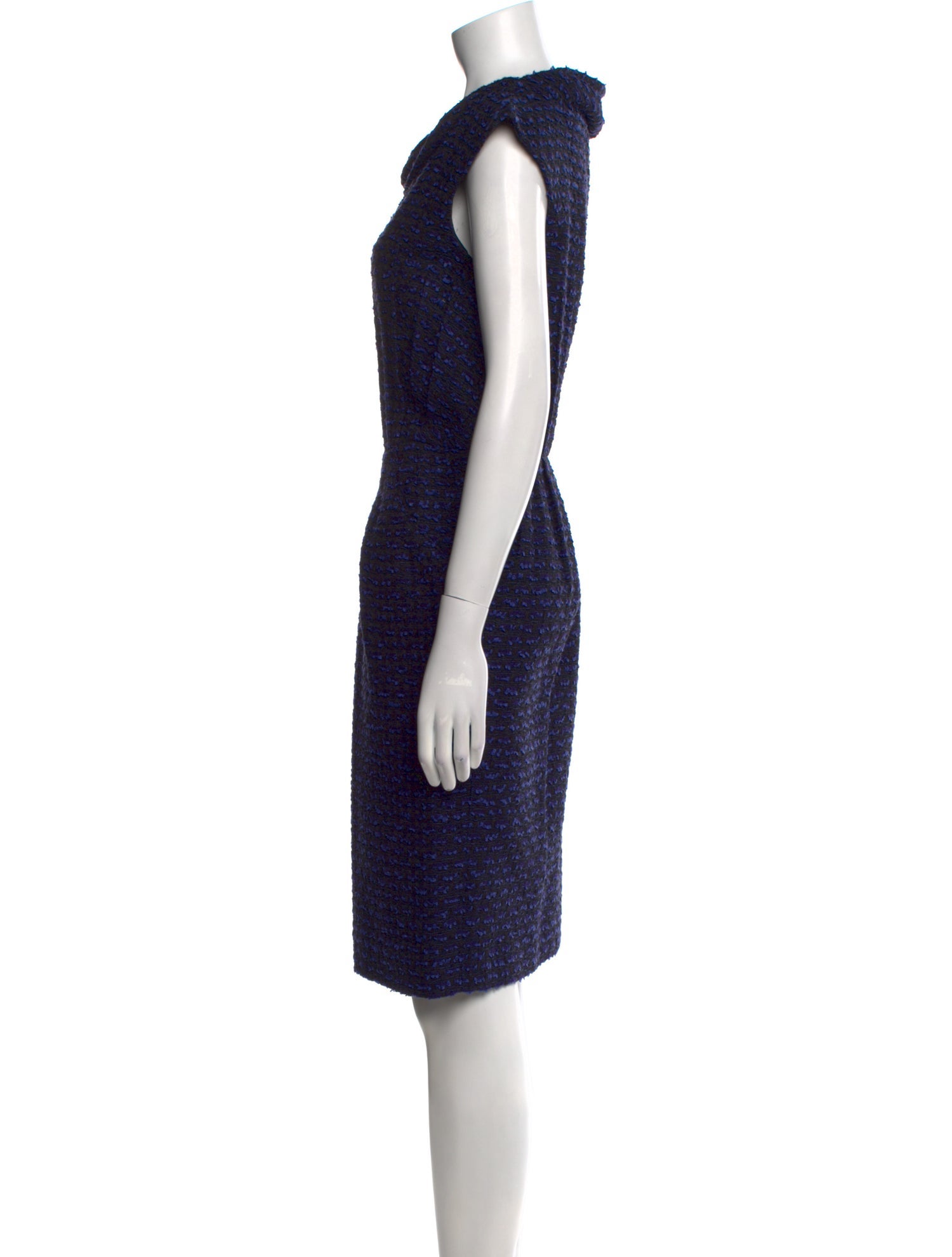 Oscar de la Renta Cowl Neck Knee-Length Dress