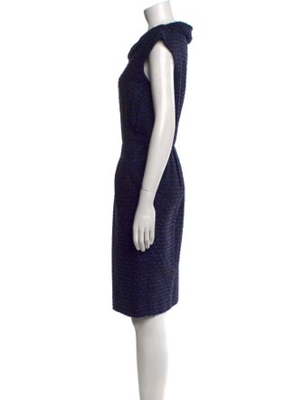 Oscar de la Renta Cowl Neck Knee-Length Dress