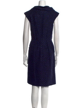 Oscar de la Renta Cowl Neck Knee-Length Dress
