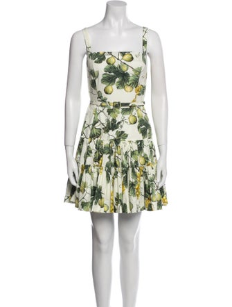 Oscar de la Renta Floral Print Mini Dress