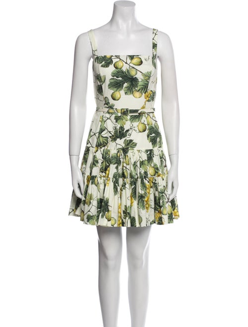 Oscar de la Renta Floral Print Mini Dress