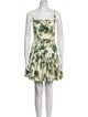 Oscar de la Renta Floral Print Mini Dress