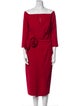 Oscar de la Renta Off-The-Shoulder Midi Length Dress