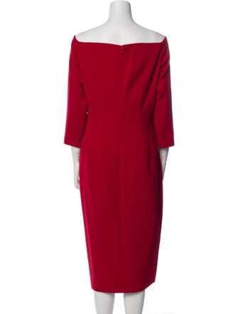 Oscar de la Renta Off-The-Shoulder Midi Length Dress
