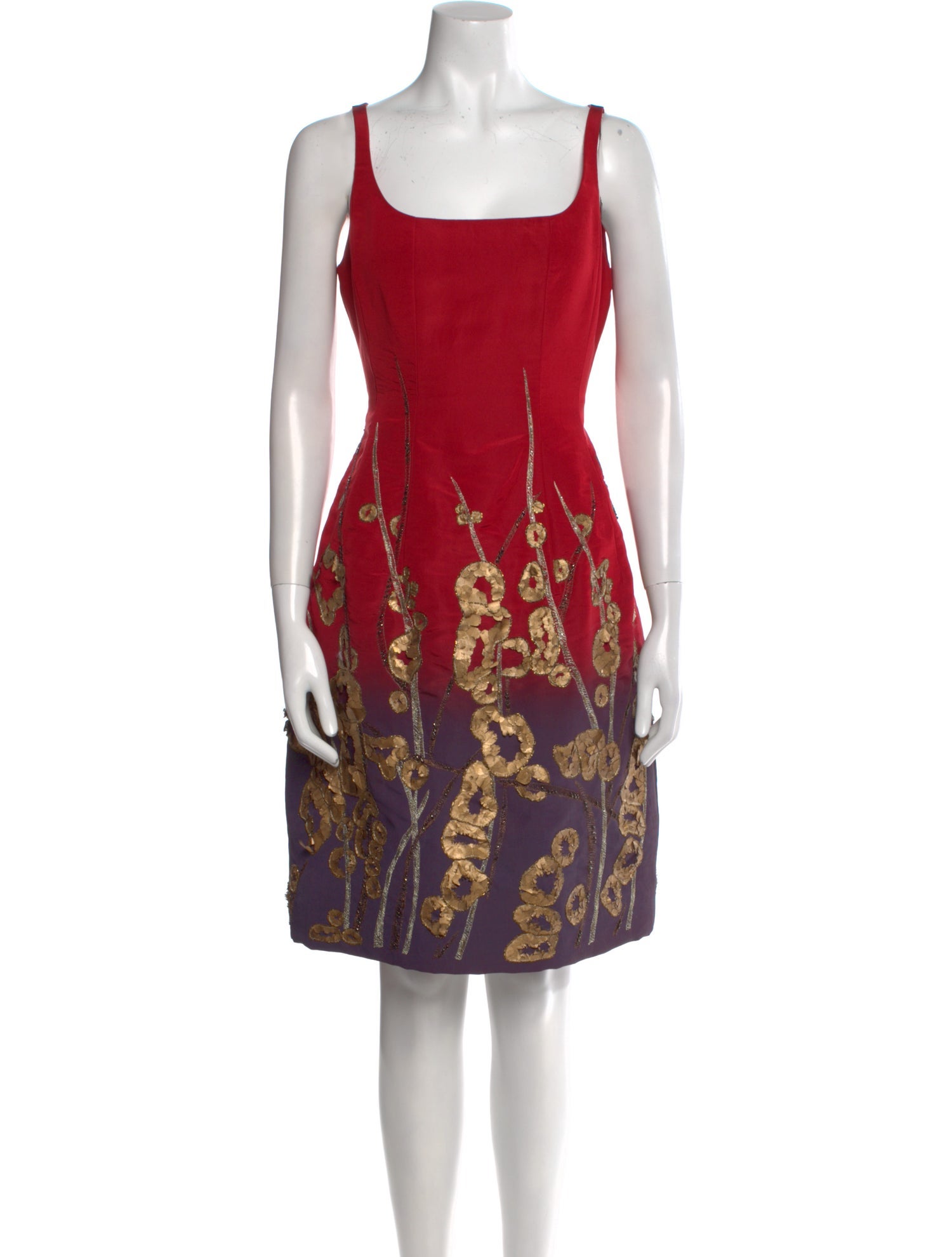 Oscar de la Renta Printed Knee-Length Dress