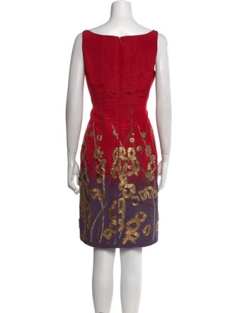 Oscar de la Renta Printed Knee-Length Dress