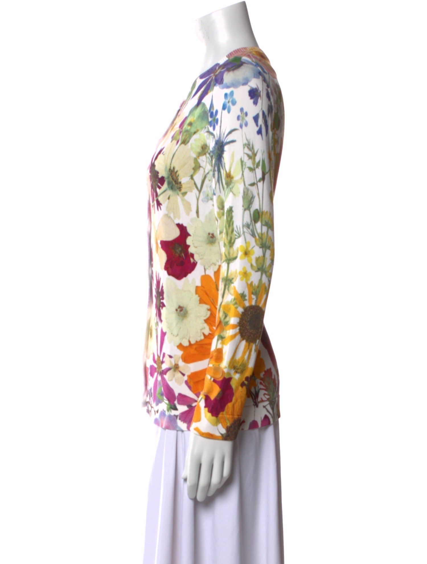 Oscar de la Renta 2021 Floral Print Sweater