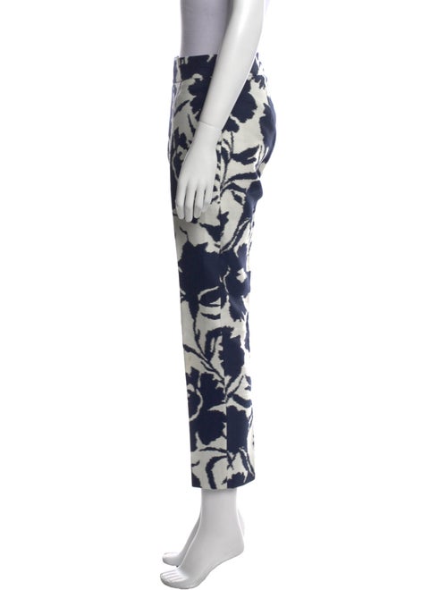 Oscar de la Renta Floral Print Straight Leg Pants