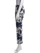 Oscar de la Renta Floral Print Straight Leg Pants