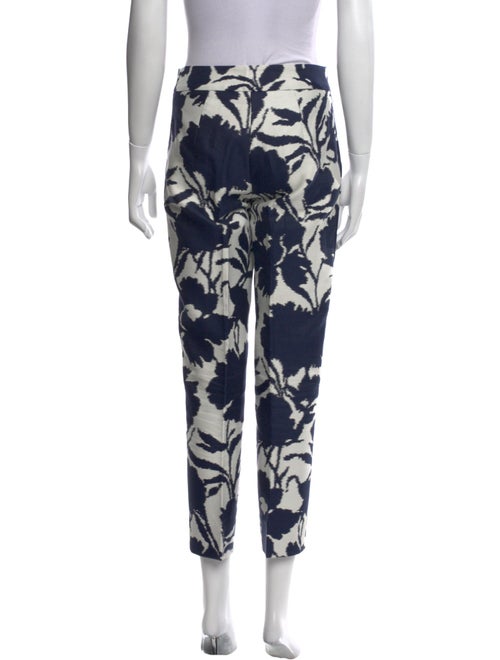 Oscar de la Renta Floral Print Straight Leg Pants