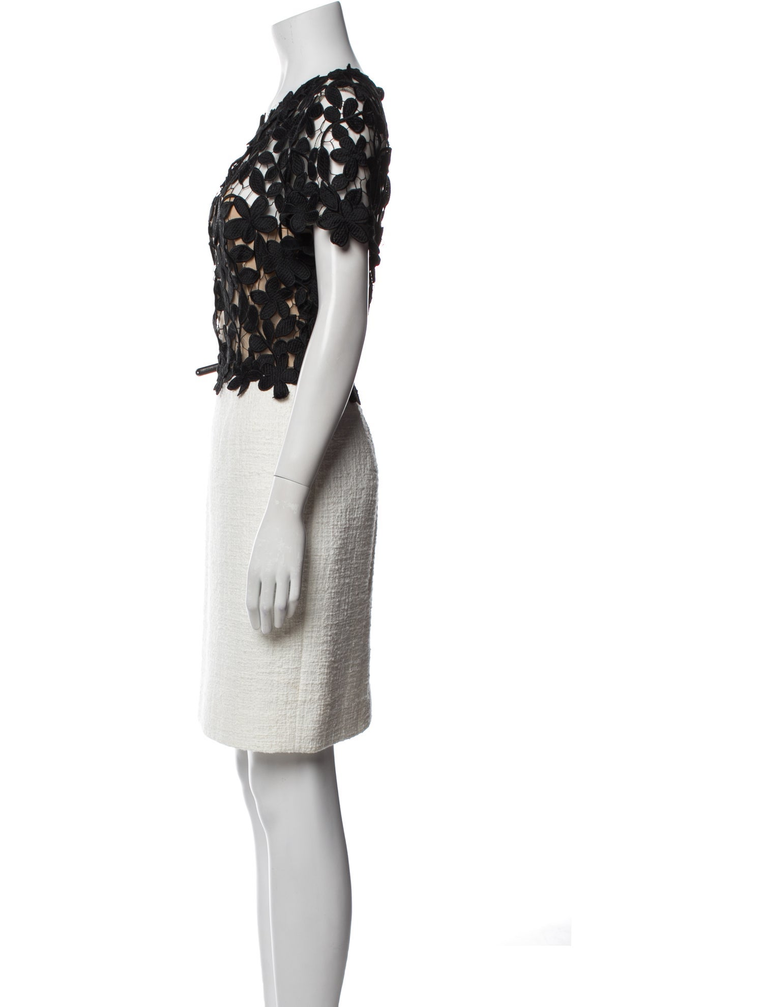 Oscar de la Renta Lace Pattern Knee-Length Dress