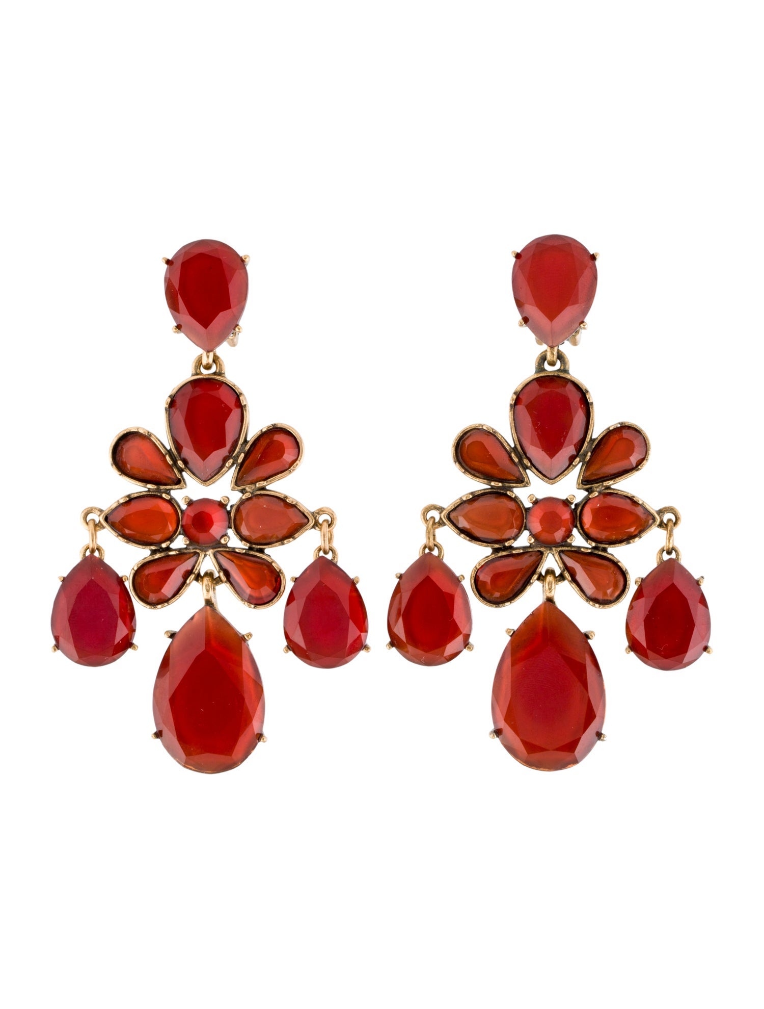 Oscar de la Renta Resin Clip-On Chandelier Earrings