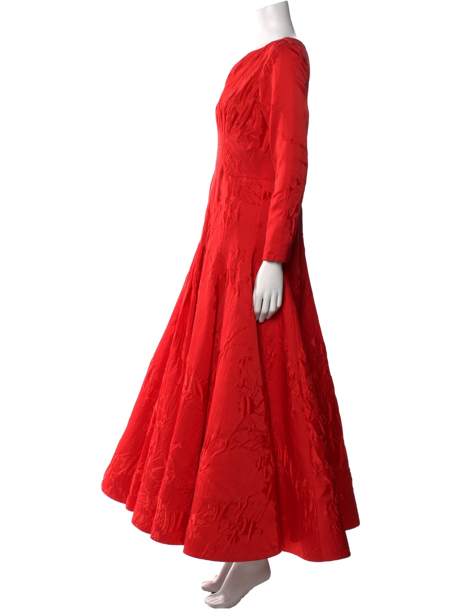 Oscar de la Renta V-Neck Long Dress
