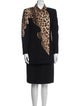 Oscar de la Renta Animal Print Faux Fur Trim Skirt Suit
