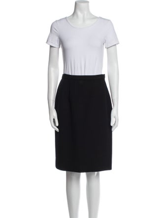 Oscar de la Renta Animal Print Faux Fur Trim Skirt Suit