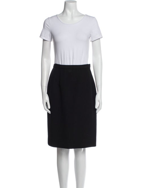 Oscar de la Renta Animal Print Faux Fur Trim Skirt Suit