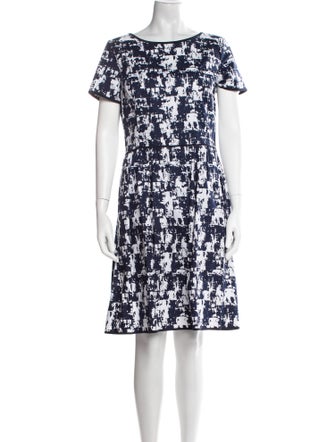 Oscar de la Renta Printed Knee-Length Dress