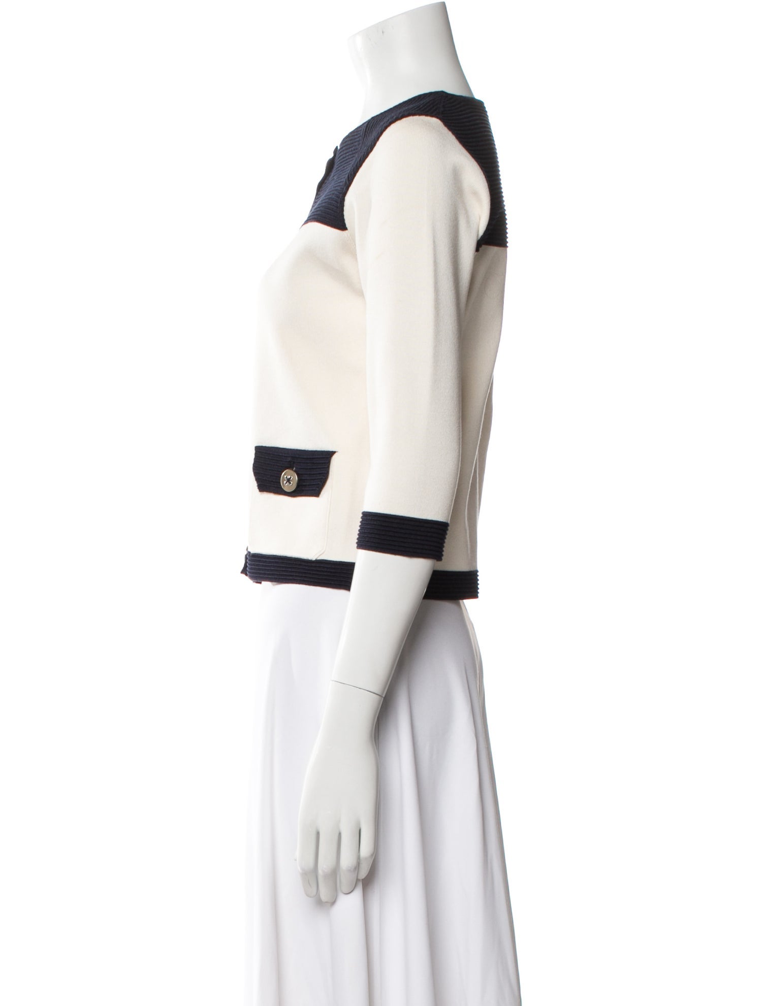 Oscar de la Renta Silk Colorblock Pattern Sweater