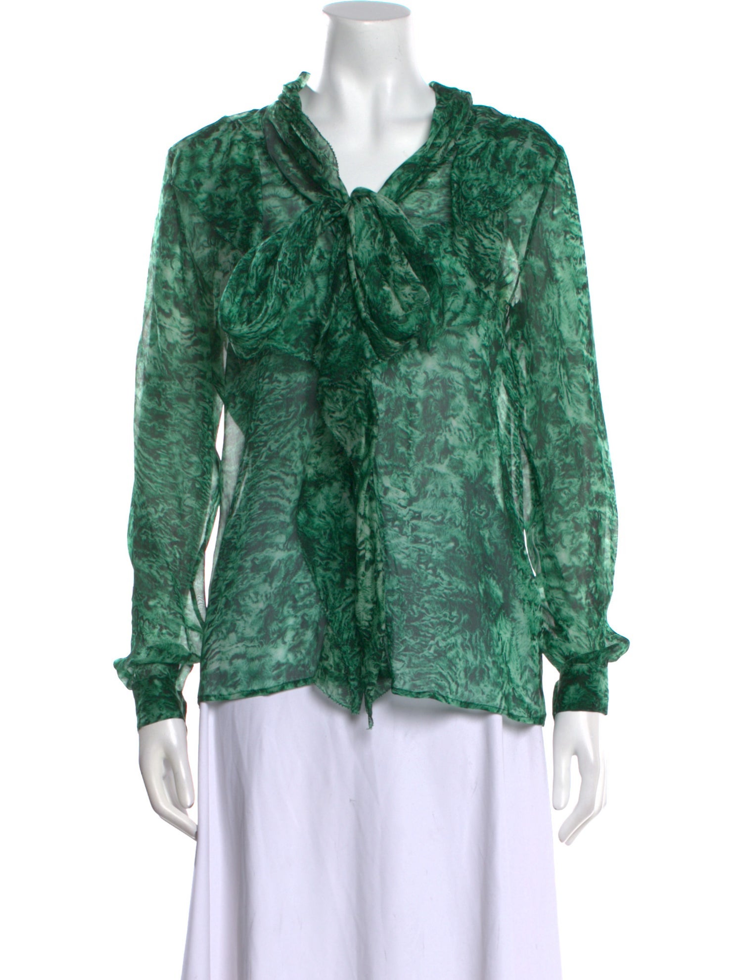 Oscar de la Renta Silk Printed Blouse
