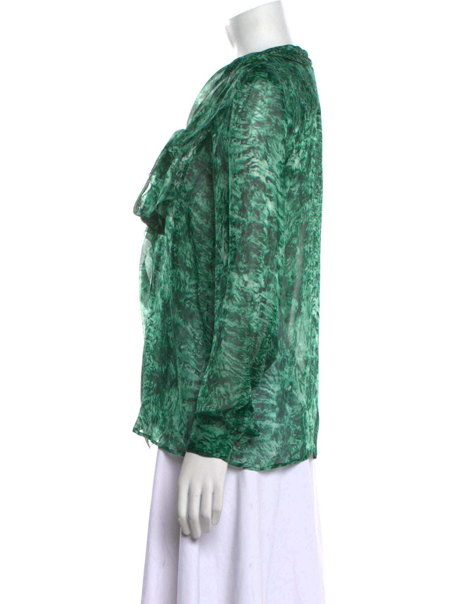 Oscar de la Renta Silk Printed Blouse