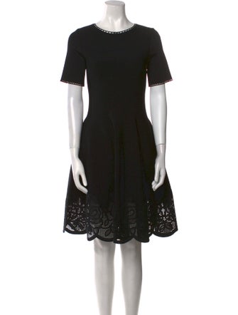 Oscar de la Renta Crew Neck Knee-Length Dress