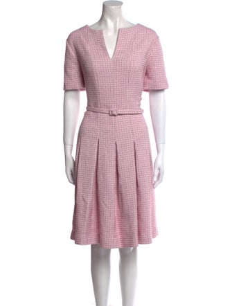 Oscar de la Renta Plaid Print Knee-Length Dress