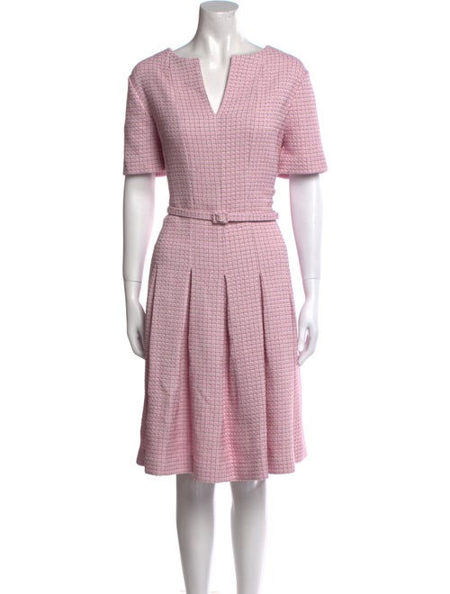 Oscar de la Renta Plaid Print Knee-Length Dress