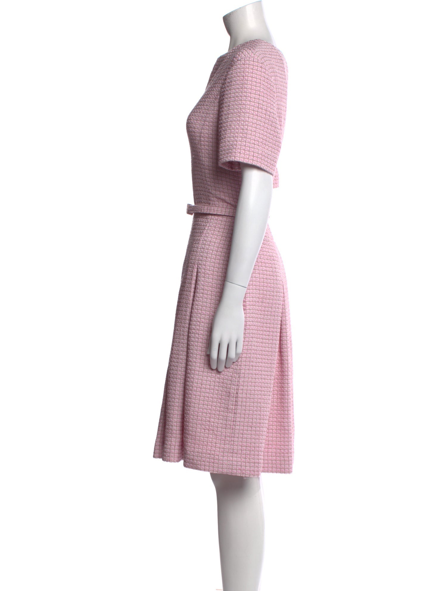 Oscar de la Renta Plaid Print Knee-Length Dress