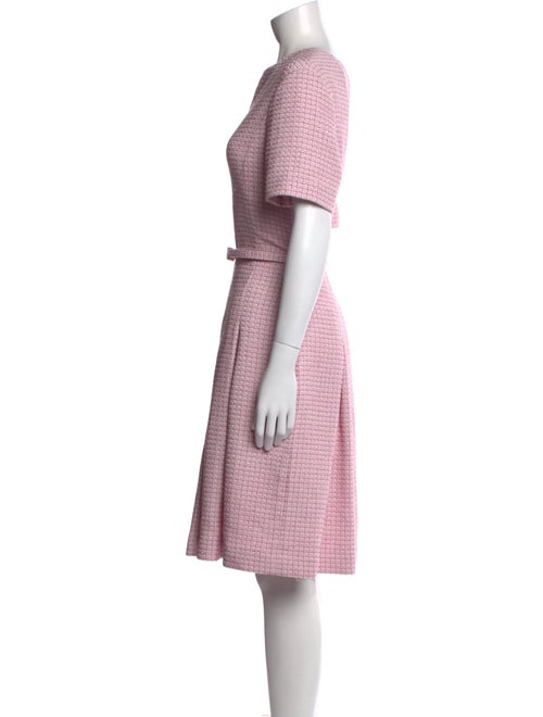 Oscar de la Renta Plaid Print Knee-Length Dress