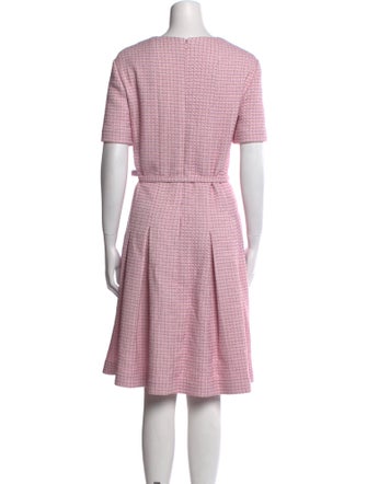 Oscar de la Renta Plaid Print Knee-Length Dress