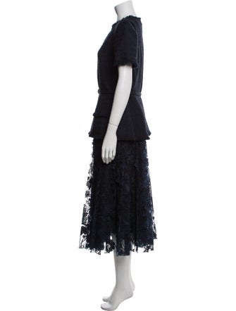 Oscar de la Renta Virgin Wool Long Dress