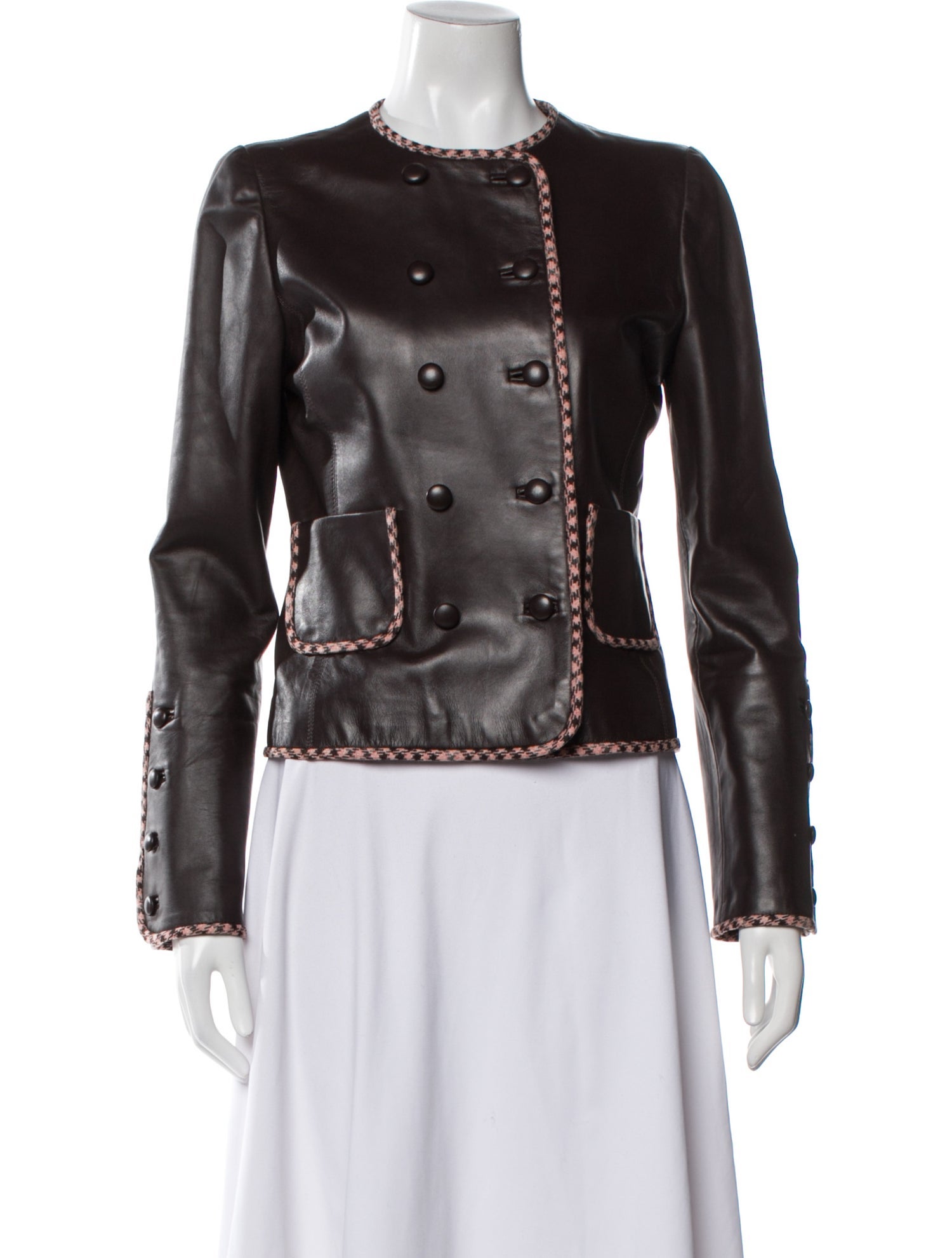 Oscar de la Renta Leather Biker Jacket