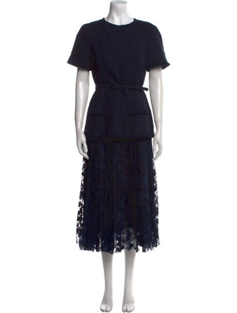 Oscar de la Renta Virgin Wool Long Dress