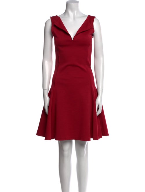 Oscar de la Renta V-Neck Knee-Length Dress