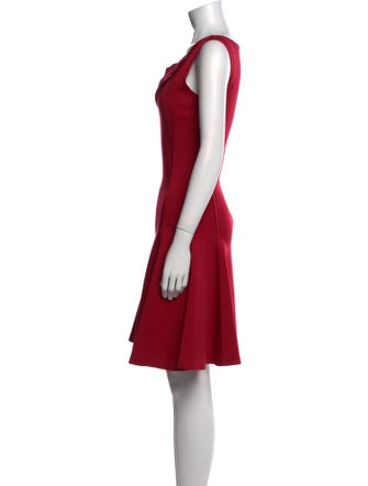 Oscar de la Renta V-Neck Knee-Length Dress