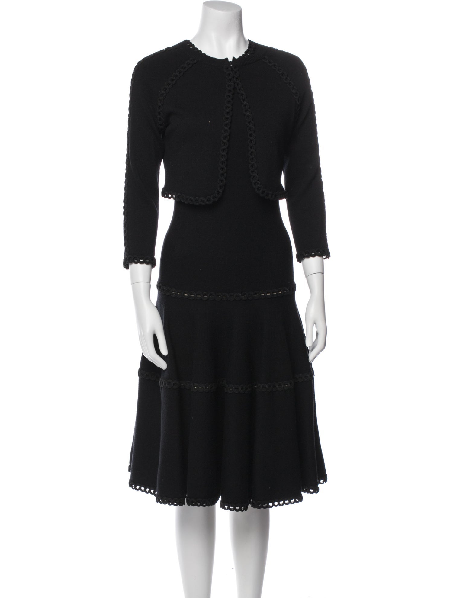 Oscar de la Renta Virgin Wool Dress Set