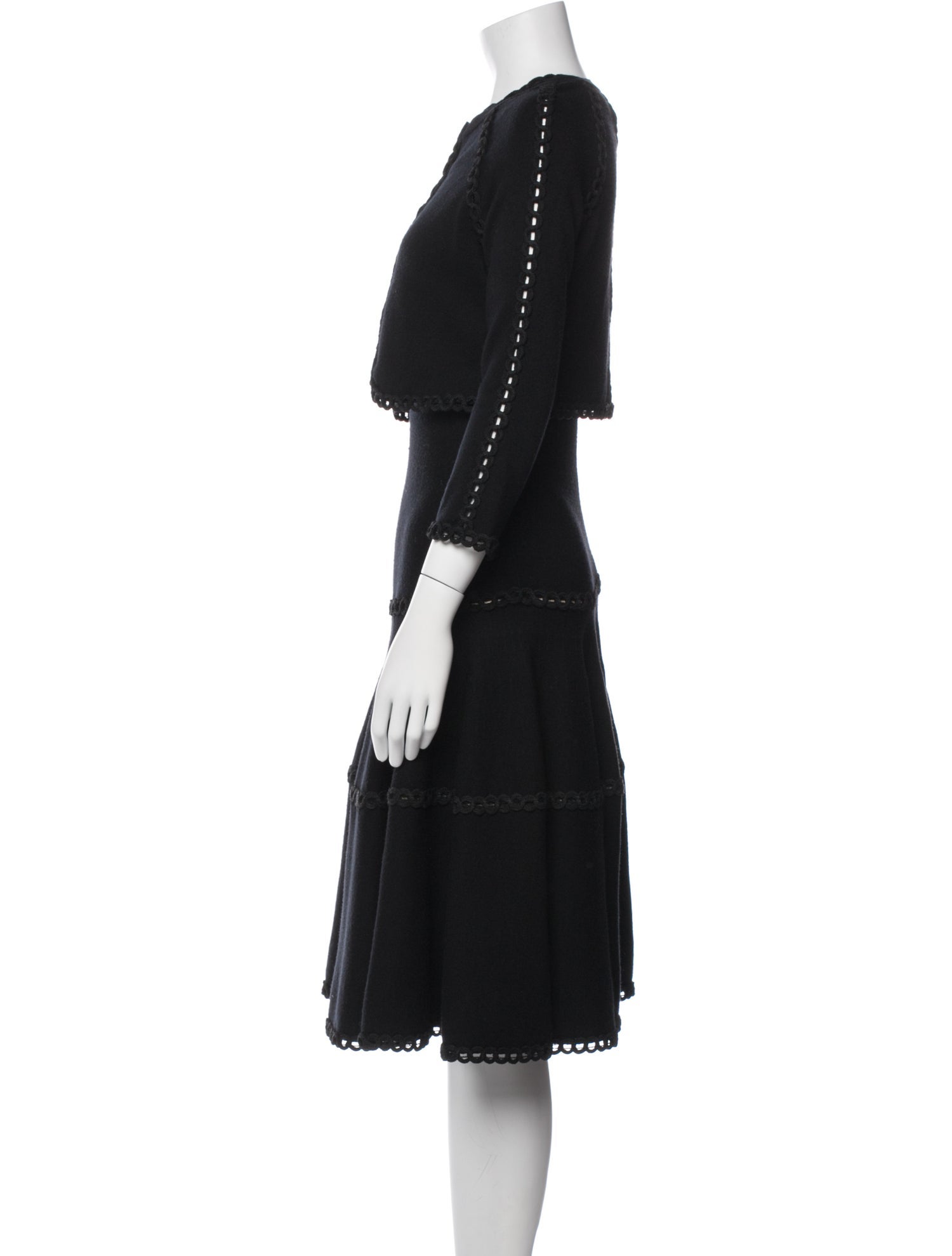 Oscar de la Renta Virgin Wool Dress Set