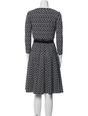 Oscar de la Renta Printed Ruffle Embellishment Dress Set