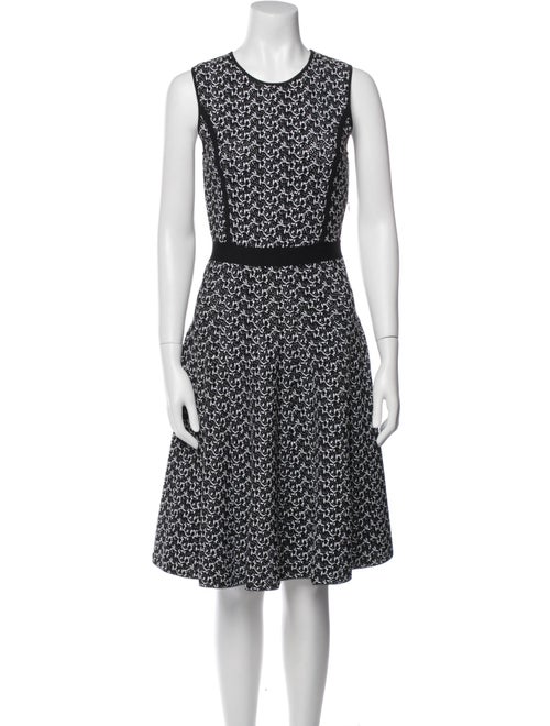 Oscar de la Renta Printed Ruffle Embellishment Dress Set