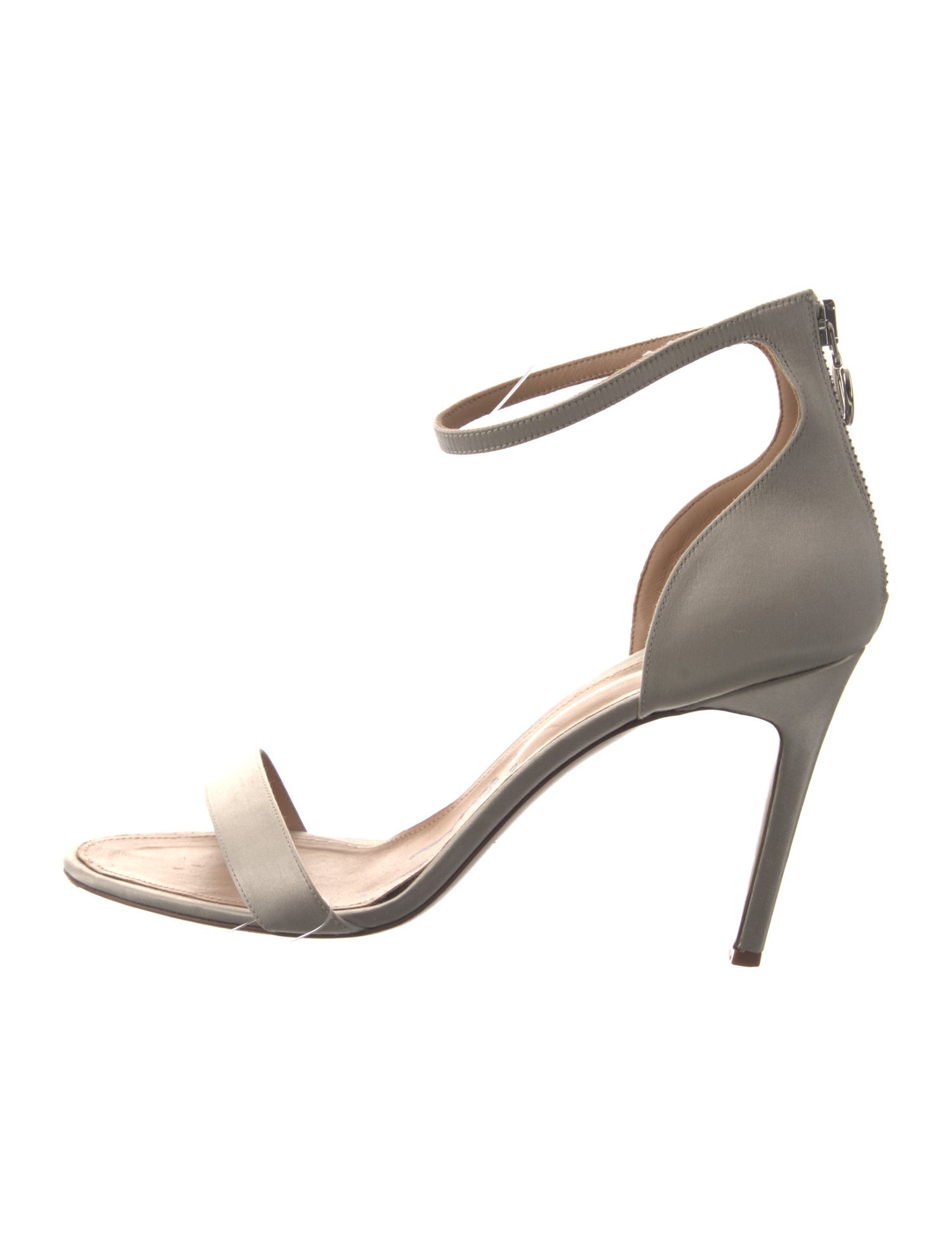 Oscar de la Renta Satin Crystal Embellishments Sandals