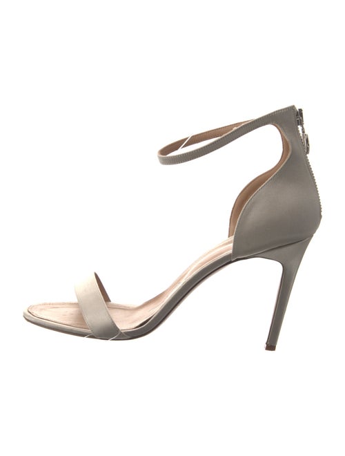 Oscar de la Renta Satin Crystal Embellishments Sandals