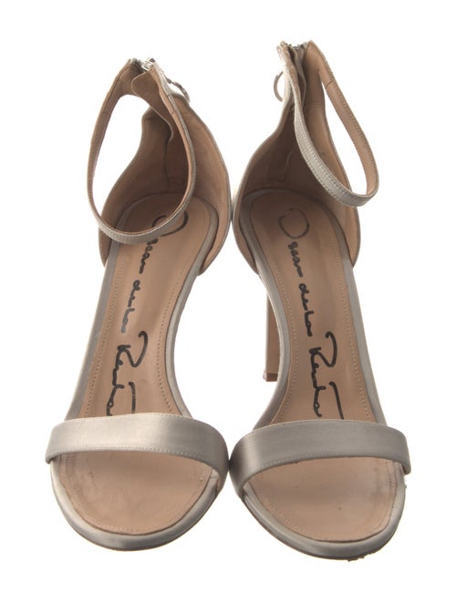 Oscar de la Renta Satin Crystal Embellishments Sandals